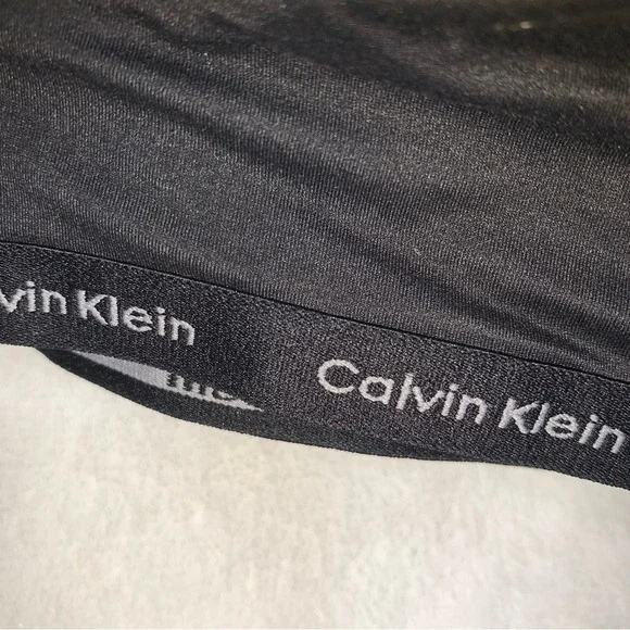 Calvin Klein Wirefree Bra Women Large Black NEW Lightly Lined Logo QP3301O-001 - Picture 9 of 10